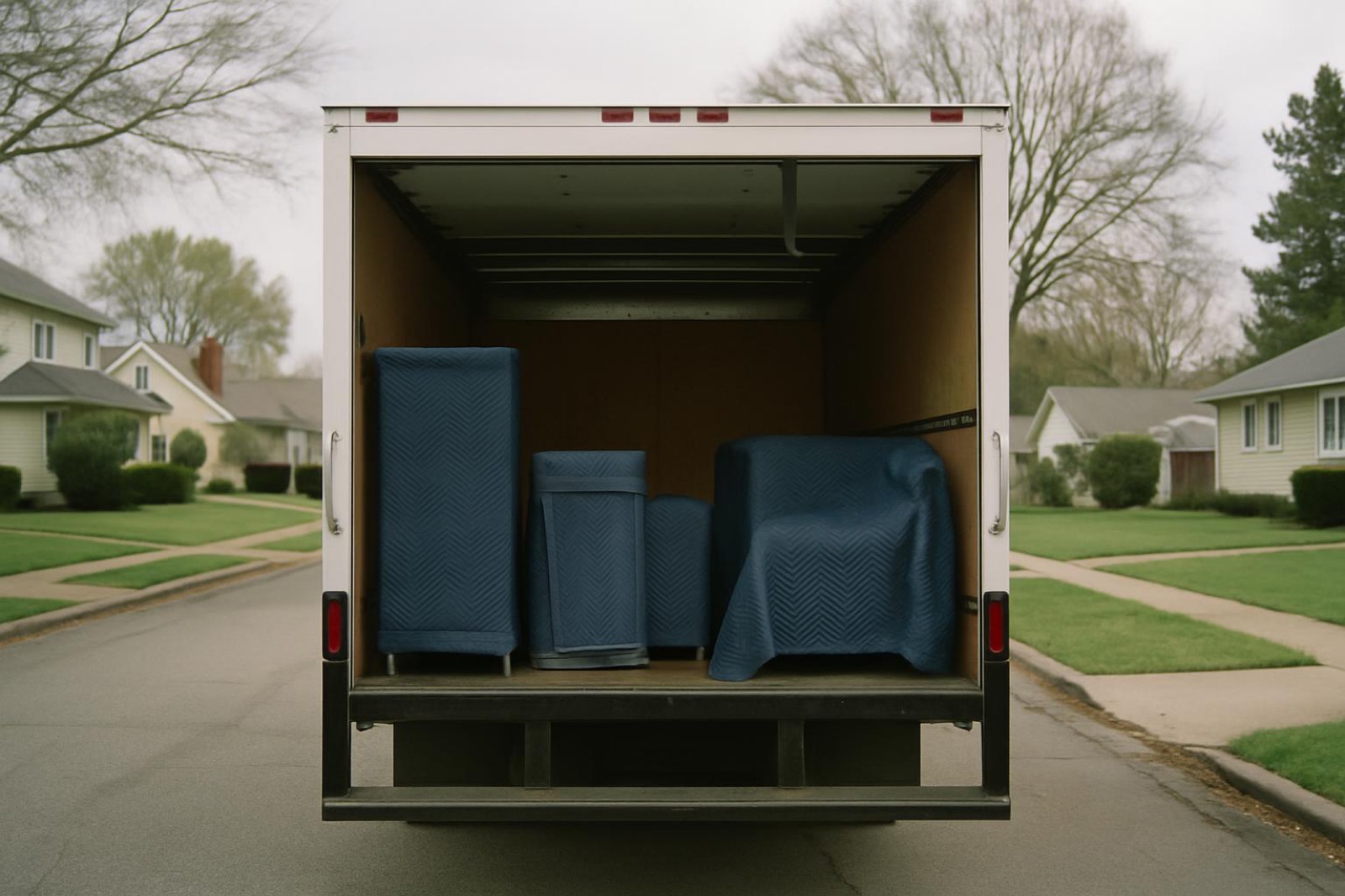 Gifted Vision Services - moving truck and wrapped furniture in Nashville